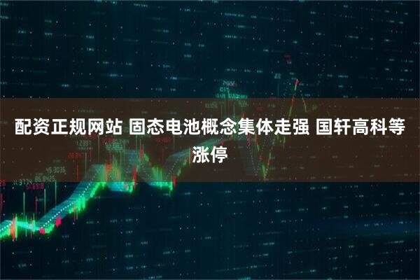 配资正规网站 固态电池概念集体走强 国轩高科等涨停