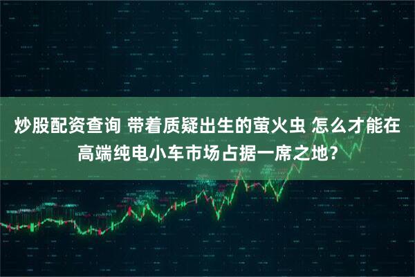 炒股配资查询 带着质疑出生的萤火虫 怎么才能在高端纯电小车市场占据一席之地？